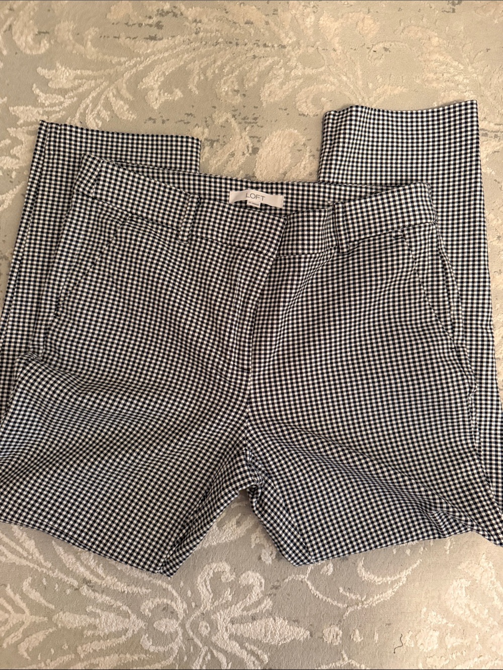 LOFT Black and White Gingham pants